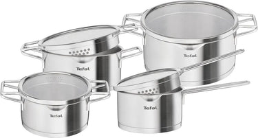 Tefal nordica - pannenset - 4-delig - rvs glas - geschikt voor inductie