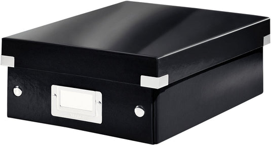 Leitz wow click store kleine opbergdoos - 84% gerecycled karton - ruimtebesparende sorteerdoos met vakjes - 22 x 10 x 28.2 cm (bxhxd) - zwart