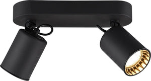 Trio pago - spot - zwart mat - excl. 2x gu10 4,9 w - plafondbevestiging
