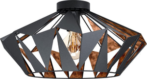 Eglo carlton 6 plafondlamp - e27 - ø 47 cm - zwart koper
