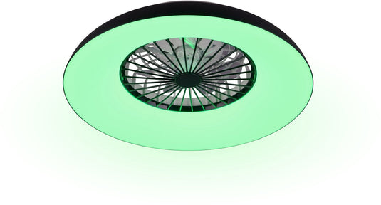 Rl live your light reality svaerholt - ventilator - zwart - incl. 1x smd 34 w - afstandsbediening - geintegreerde dimmer - traploos instelbare lichtkleur - rgbw-kleurenwisselaar - 5 snelheidsniveaus - geheugenfunctie - zomer- en wintermodus - dynamisch li