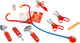 Klein toys artsenkoffer - afgeronde hoeken - incl. speelgoedinstrumenten - 24x11x19 cm - rood