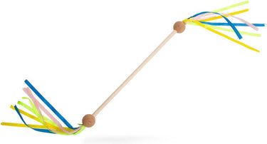 Bs toys twirlstok - majorette stok - baton - houten speelgoed met linten - dansen en bewegen - cadeau kind- vanaf 4 jaar