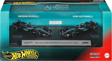 Hot wheels premium formula 1 set van 2 - amg petronas formula 1 team george russell en kimi antonelli