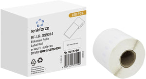 Renkforce rf-6027532, wit, zelfklevend printerlabel, doorlopend etiket, rol, papier, direct thermisch
