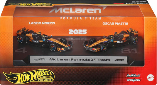 Hot wheels premium formula 1 set van 2 - mclaren formula 1 team piastri en norris
