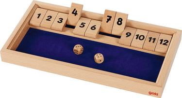 Goki dobbelspel - shut the box - hout - 2 dobbelstenen - 6 jaar