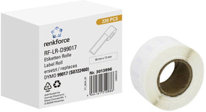 Renkforce rf-6027792, wit, zelfklevend printerlabel, doorlopend etiket, rol, papier, direct thermisch
