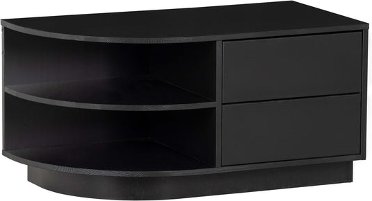 Woood finca tv meubel rond links - zwart - 40x78x40
