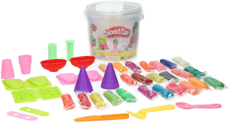 Laden Sie das Bild in Galerie -Viewer, Lobbes speelgoed bv lobbes kleiset opbergbox ijsjes - 24 kleuren klei creatief speelgoed.
