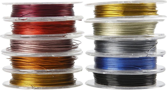 Creativ company sieradendraad - metaaldraad - sieraden maken - diy hobbydraad - diverse kleuren - metaal draad - voor knutselen - dikte 0,38mm - lengte 10m - inclusief doos - 1 stuk