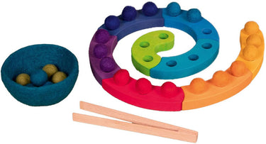Goki houten kleursorteerspel spiraal, 29dlg.