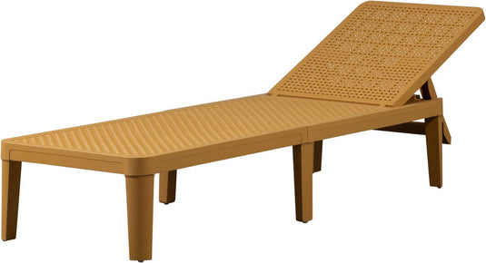 Woood jinte ligbed tuin - kunststof - geel - 29x55x191