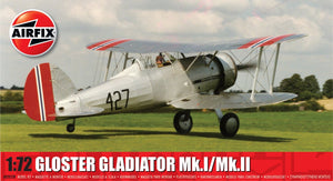 Airfix modelbouwpakket vliegtuigen - 02052b gloster gladiator mk.i ii - propeller vliegtuig plastic - 1:72 - modelbouw