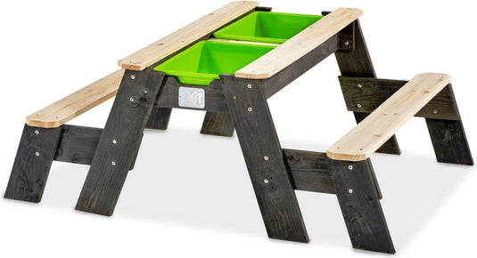 Exit toys exit aksent zand- water- picknicktafel (2 bankjes) - watertafel - zandbak - hout - kinderen buiten