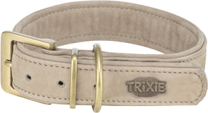 Trixie halsband hond pure leer lichtgrijs