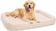 Flamingo hondenkussen – hondenmand – naya rechthoekig beige met rand 116x69cm – luxe ligcomfort – extra ondersteuning