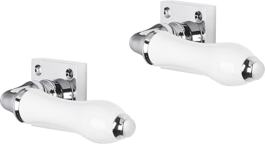 Impresso deurkruk - perth - voor binnen - vierkant met schroeven - chroom - wit - 2 stuks
