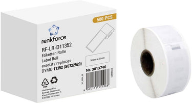 Renkforce rf-6027492, wit, zelfklevend printerlabel, doorlopend etiket, rol, papier, direct thermisch