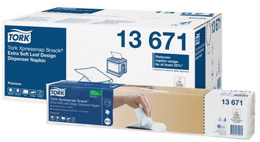Tork 13671 xpressnap 4000st n10 snack dispenserservet 1 4v 2laags 21,6x21,6cm 4000st (13671)