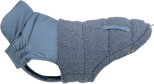Trixie hondenjas - ajou blauw 18cm - warme polyester, verstelbare borstflap, modieuze sierzakken