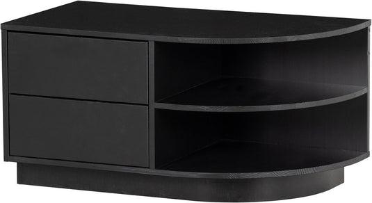 Woood finca tv meubel rond rechts - zwart - 40x78x40