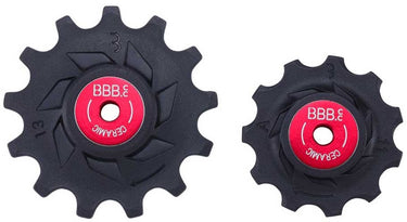 Bbb cycling bbb rollerboys ceramic shimano grx derailleurwieltjes set voor fietsen zilver 11-13t
