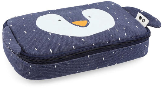 Trixie etui - mr. penguin - rechthoekige pennenzak - schoolspullen voor jongens en meisjes - blauw