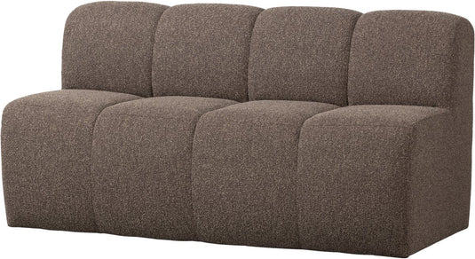 Woood mojo eetbankje met rugleuning - bouclé - bruin melange - 164cm