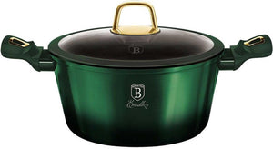 Berlingerhaus berlinger haus 6058 - braadpan met titanium coating - 24 cm - met deksel - emerald collection