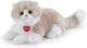 Trudi - classic knuffelkat giada 47 cm - handgemaakt in italie - zacht pluche - knuffeldier voor jongens en meisjes - wit grijs - 20x20x47 cm maat m