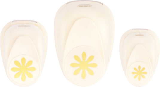 Vaessen creative pons set - figuurpons - bloemen - 3 st. - 1,5 tot 3,8 cm