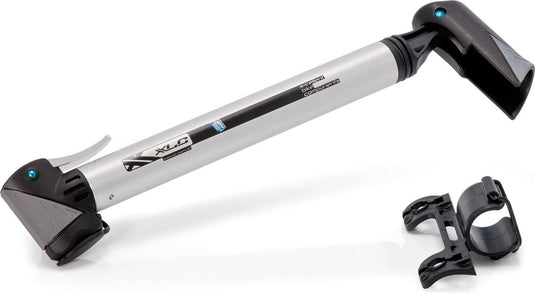 Xlc pu-r03 race mini fietspomp - aluminium - zwart zilver