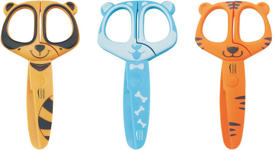 Vaessen creative kinderschaar set - 3 st. - linkshandig rechtshandig - met dieren design