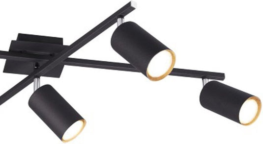 Trio marley - plafondlamp - zwart mat - excl. 5x gu10 4,5 w -