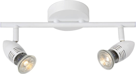 Lucide caro-led - plafondspot (plafondlamp) - led - gu10 - 2x5w 2700k - wit