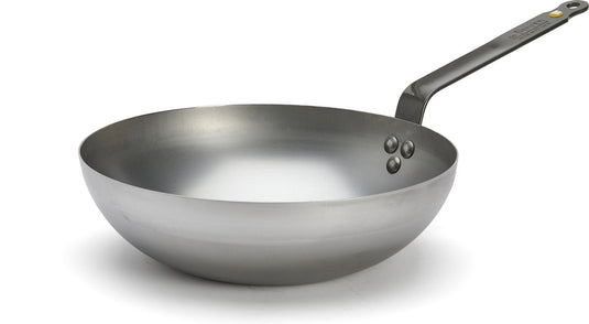 Debuyer de buyer mineral b wokpan 28 cm – brede bodem – plaatstaal – pfas-vrij – geschikt voor inductie – made in france