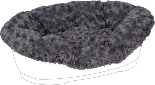 Flamingo hondenkussen tuck cuddly grijs xl – 92x61x26 cm – elastische pluche hoes – perfect voor tuck hondenmand –