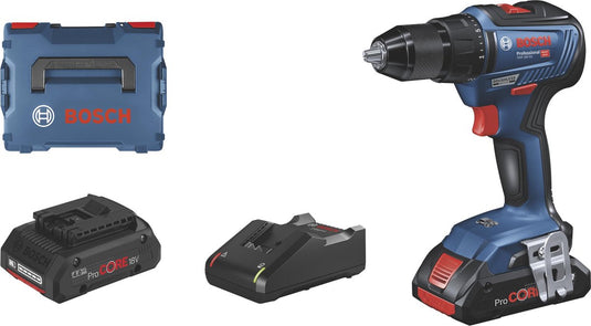 Bosch accu schroefboormachine gsr 18v-55 2x procore18v 4,0ah, lader gal 18v-40