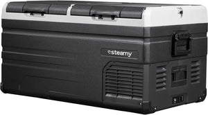 Steamy -e dual zone elektrische compressor koelbox - dual zone - 90 liter - 12v en 230v - voor auto en camping - zwart
