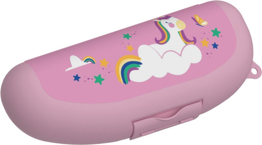 Day to day bananendoos unicorn - 525ml - bananenbox voor kinderen - fruitdoos met clipsluiting - bananen doos voor bescherming - bpa-vrije fruitbox - roze