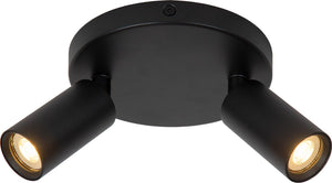 Lucide ritmo - plafondspot (plafondlamp) - ø 15 cm - 2xgu10 (mr11) - zwart