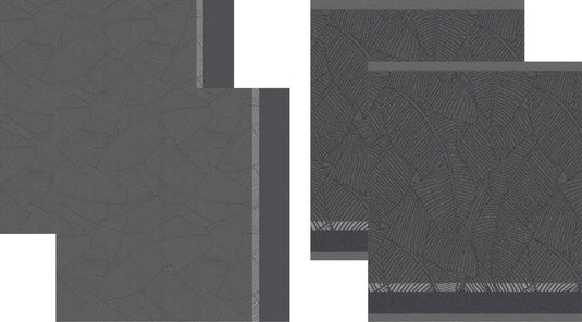 Ddddd - barrier - theedoeken en keukendoeken set - set van 4 stuks - katoen - botanische print - 60x 65 cm 50x55 cm - antraciet