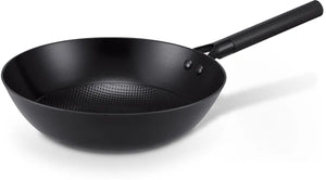 Brabantia patron wokpan ø 28cm – duurzame pan met luxe design handgreep - 100% pfas vrij – keramische antiaanbaklaag - inductie wokpan – zwart
