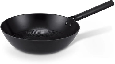 Brabantia patron wokpan ø 28cm – duurzame pan met luxe design handgreep - 100% pfas vrij – keramische antiaanbaklaag - inductie wokpan – zwart