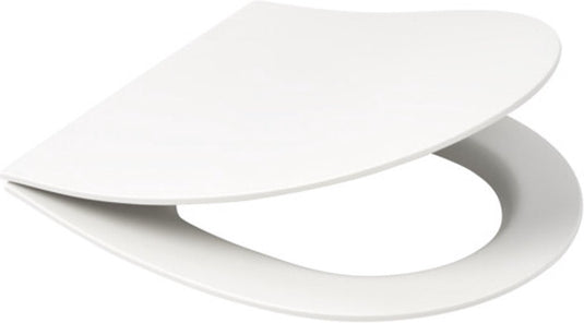 Plieger nola kansas slim toiletbril - d-vorm wc bril - duroplast - mat wit - met deksel - softclose - rvs bevestiging