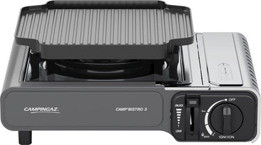 Campingaz camp bistro 3 griddle combo camping kooktoestel – 1 pits gas kooktoestel 2200 watt – met pandragers en bakplaat