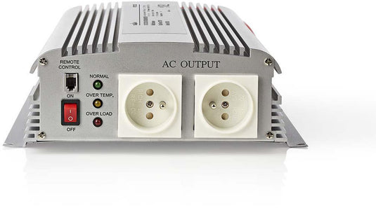 Nedis auto omvormer 1700w – 12v 230v – 2x stopcontact – gemodificeerde sinusgolf – schroefaansluiting – spanningsomvormer