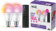 Wiz lamp 2-pack + afstandsbediening - gekleurd en wit licht - slimme led verlichting - e27 fitting - 60w - mat - wi-fi