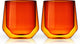 Viski aurora tumbler - dubbelwanding - glas - 266ml - 2 stuks - amber